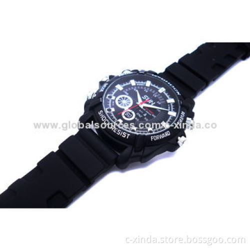 Night vision watch with voice recording, sound control or motion detection can be choose